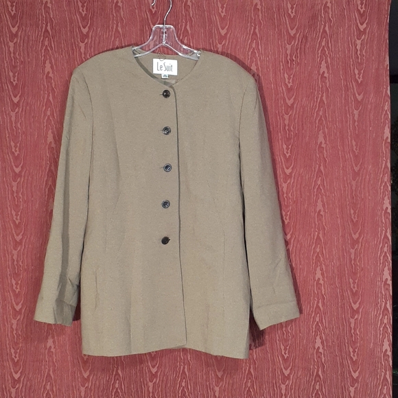 LE SUIT 2 Piece Skirt Suit Women’s Size 14 Brown - Picture 2 of 13